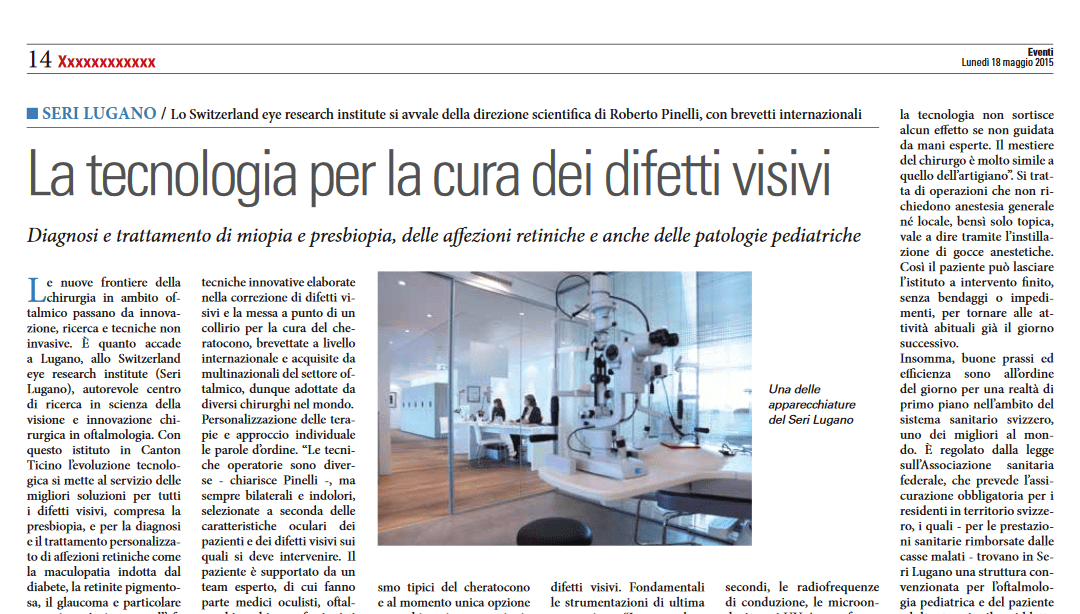 Sole24ore Focus Canton Ticino – Maggio 2015