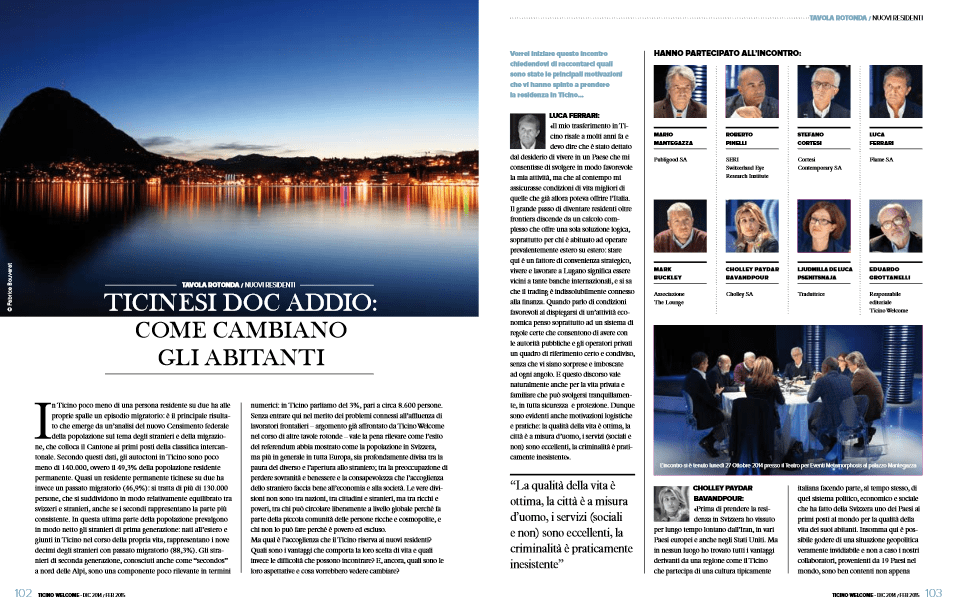 Ticino Welcome n°044 Dicembre 2014/ Febbraio 2015