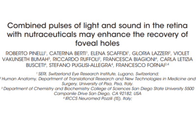 Combined pulses of light and sound in the retina with nutraceuticals may enhance the recovery of foveal holes