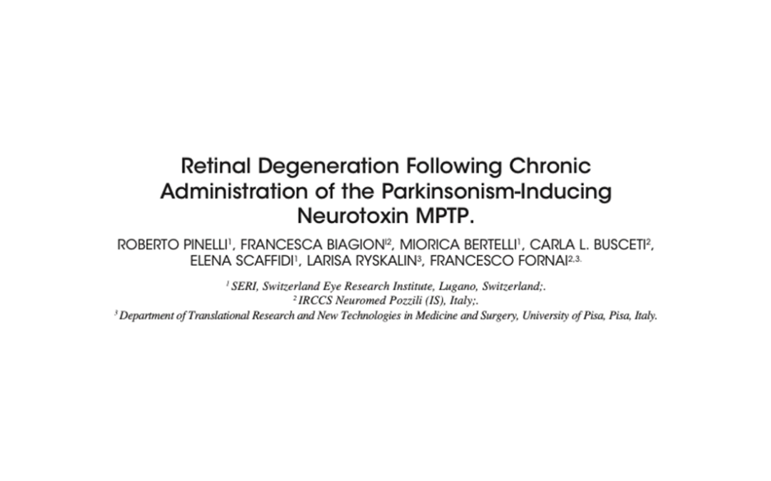Retinal Degeneration following chronic administration of the Parkinsonism-Inducing Neurotoxin MPTP