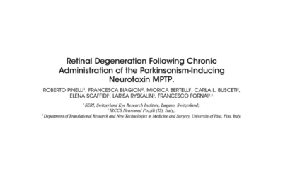 Retinal Degeneration following chronic administration of the Parkinsonism-Inducing Neurotoxin MPTP