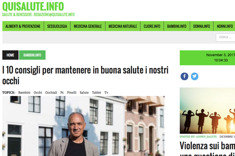 Quisalute.info – I 10 consigli per mantenere in buona salute i nostri occhi